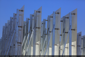 Photograph of assembled heliostats, June 4, 2012