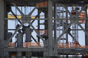 Photograph of power tower construction, June 4, 2012