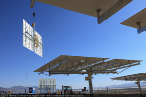 Photograph of heliostat installation, Unit 1, June 4, 2012