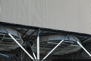Photograph of detail of Unit 3 air-cooled condenser, September 30, 2013