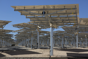 Photograph of view under heliostats of Unit 3, October 1, 2013