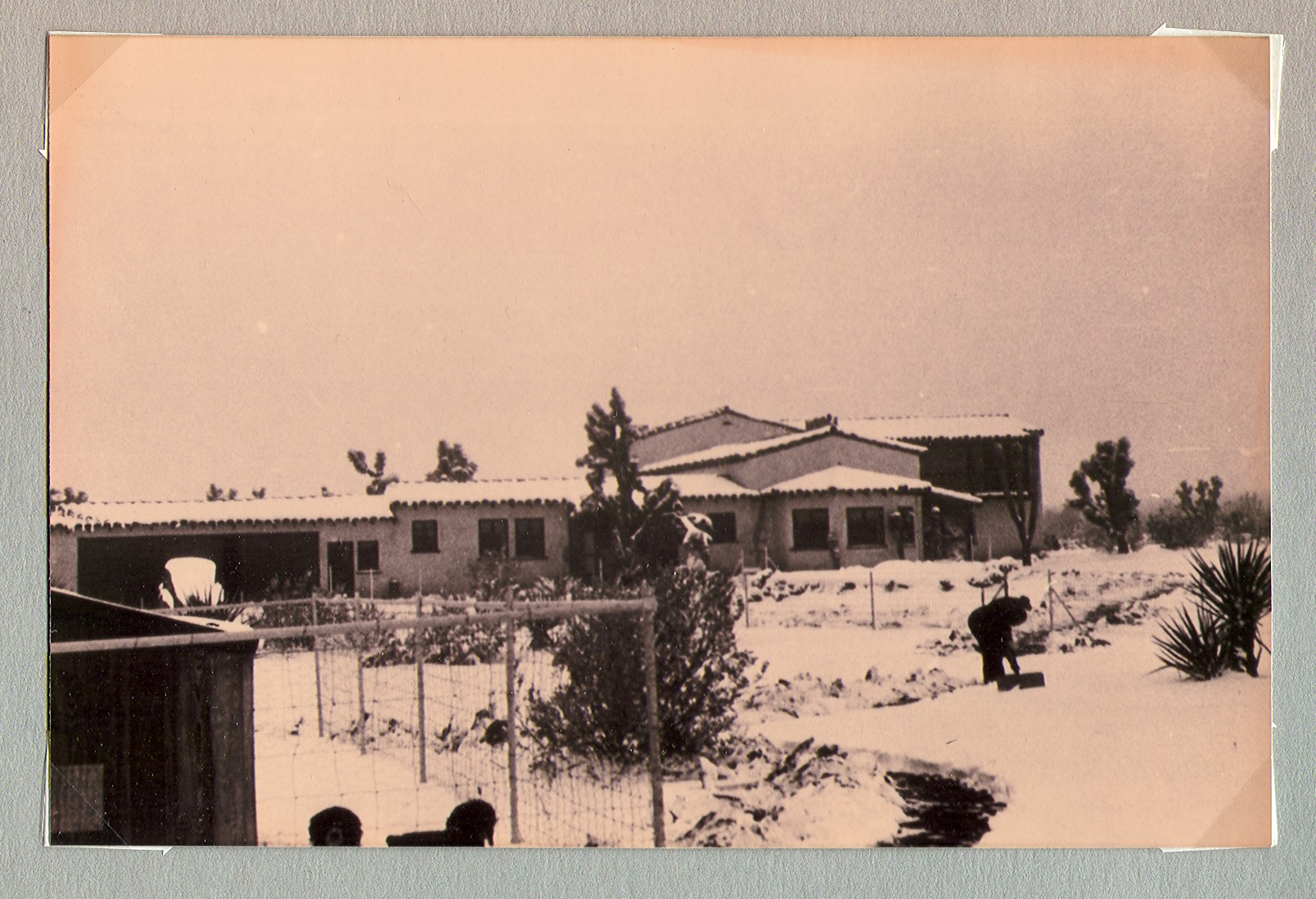 Ranch house in the snow at Walking Box Ranch, Nevada: photographic print