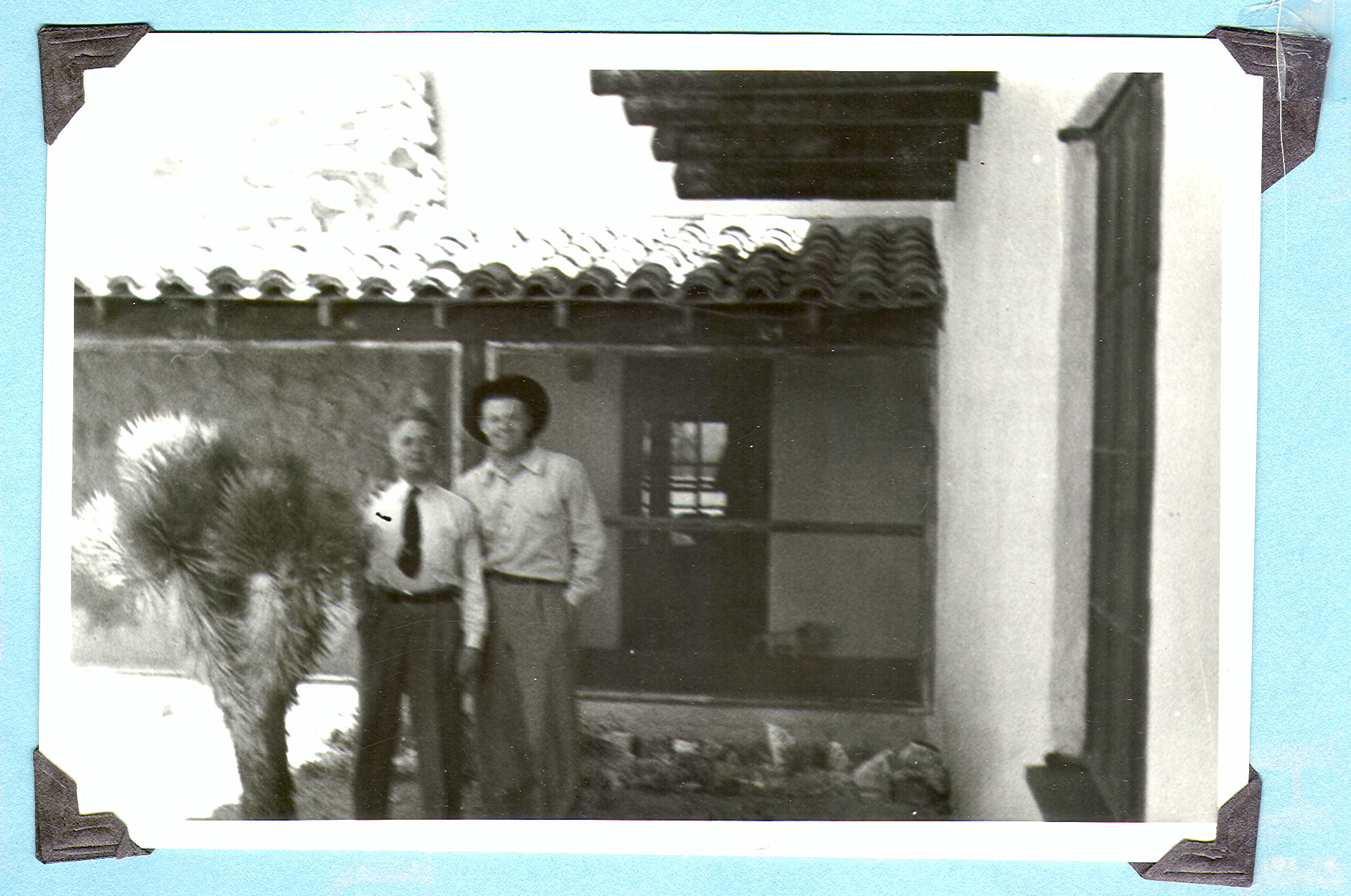 Rex Bell and Fritz Schmidt at the ranch: photographic print