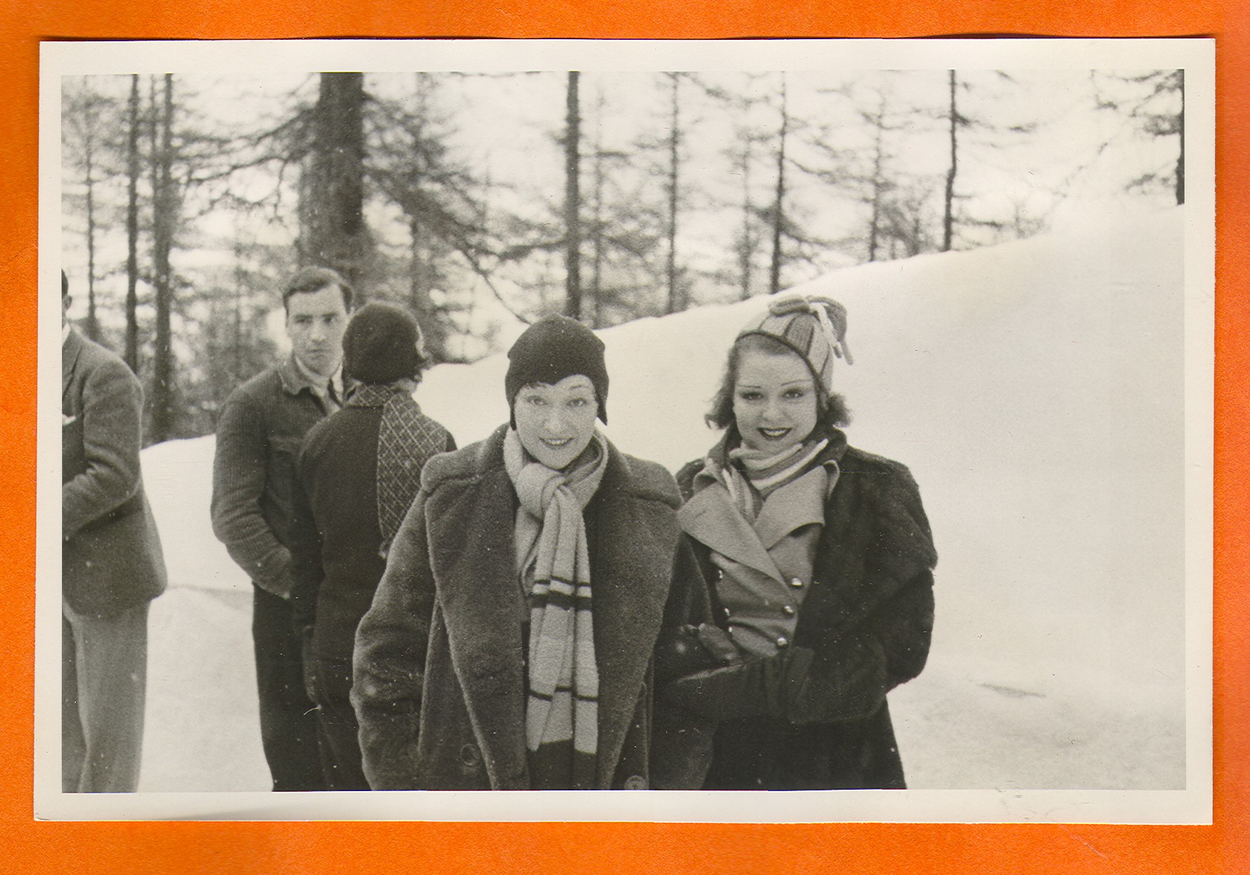Clara Bow Bell (right) with unidentified woman in Europe: photographic print