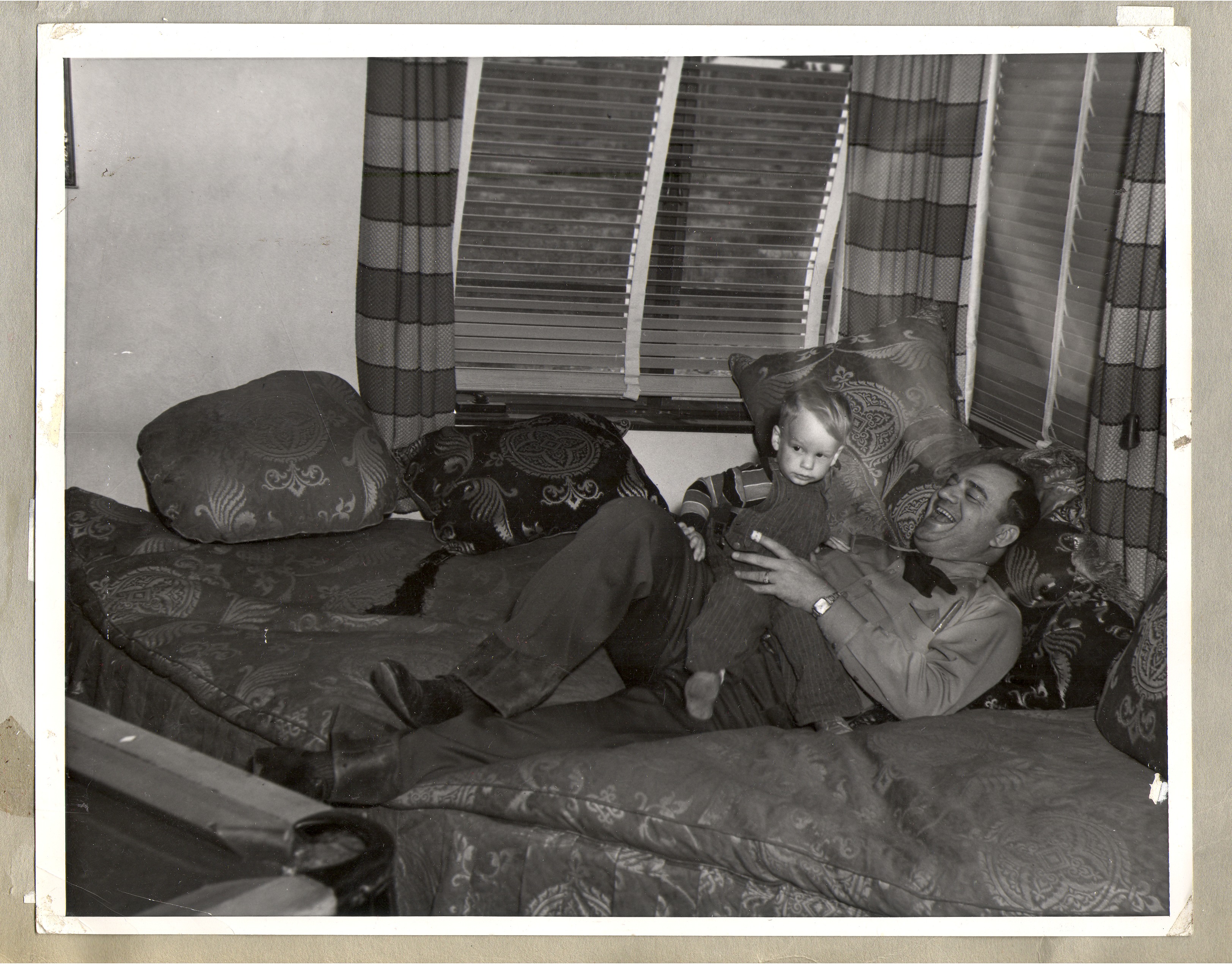 Bill Frolicki and little Georgie Bell in game room at Walking Box Ranch, Nevada: photographic print