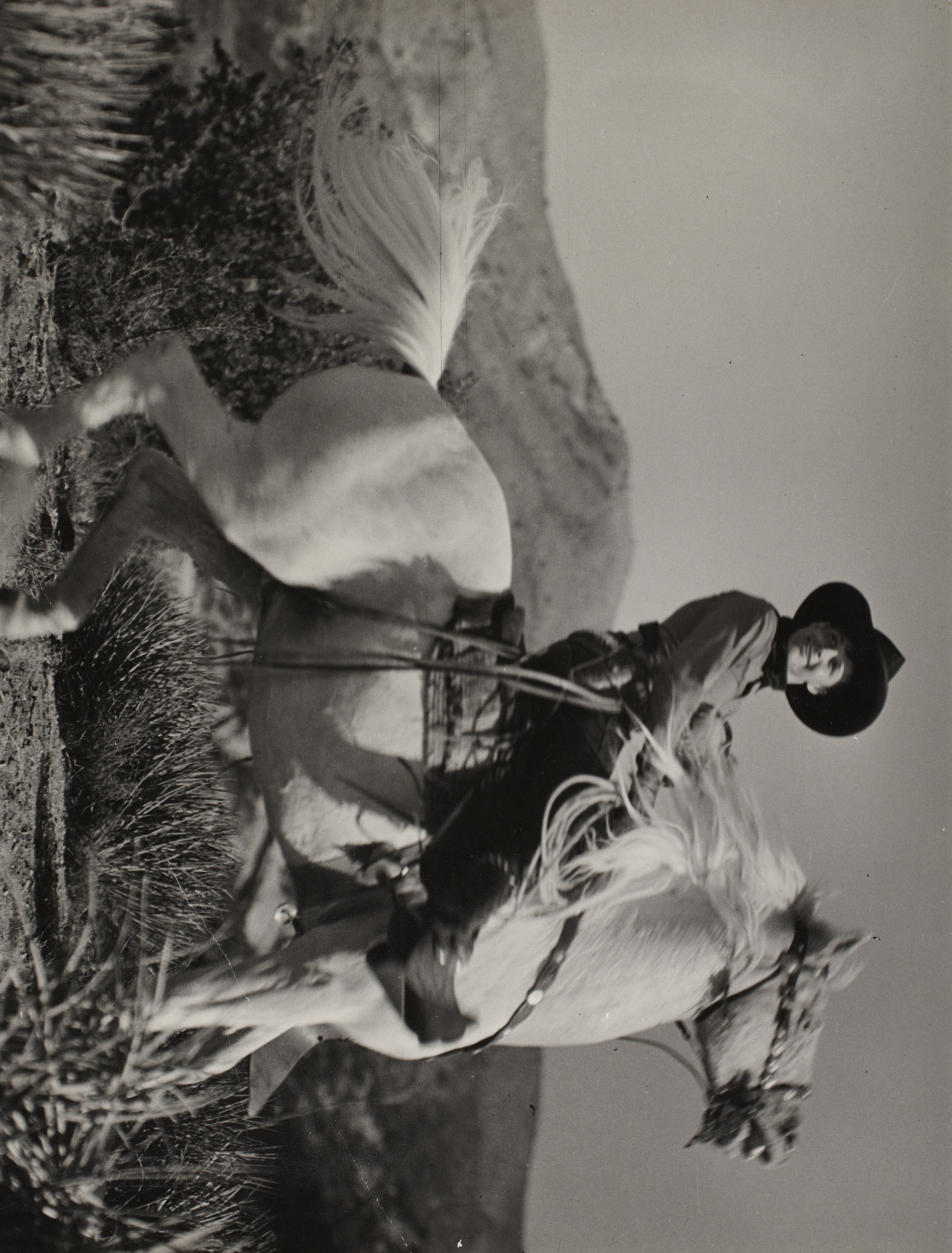 Rex Bell on horseback: photographic print