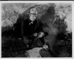 Rex Bell in movie still from unidentified movie: photographic print
