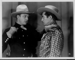 Rex Bell in movie still from unidentified movie: photographic print 