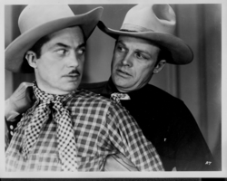 Rex Bell in movie still from unidentified movie: photographic print 
