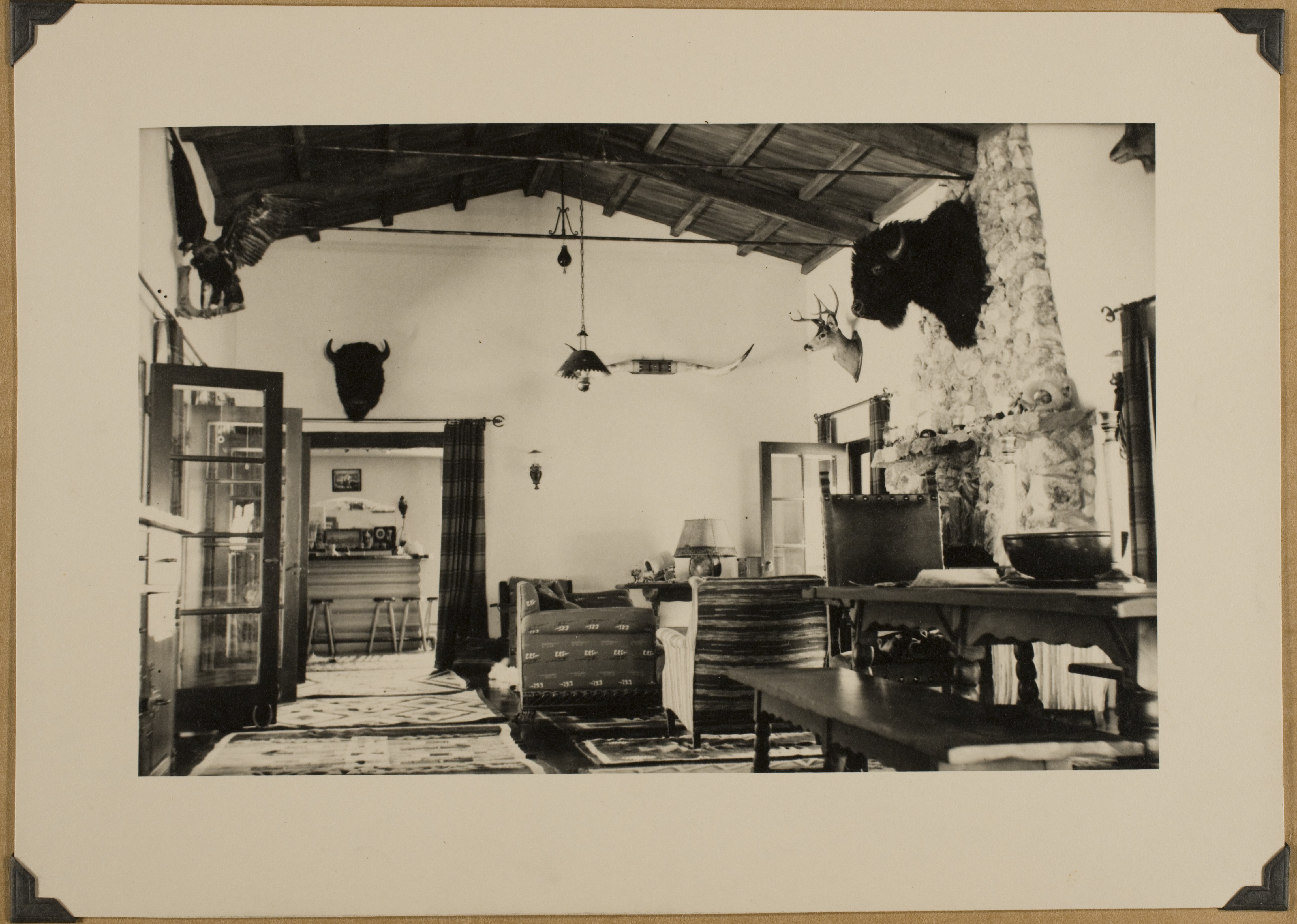 Great room in the ranch house at Walking Box Ranch, Nevada: photographic print