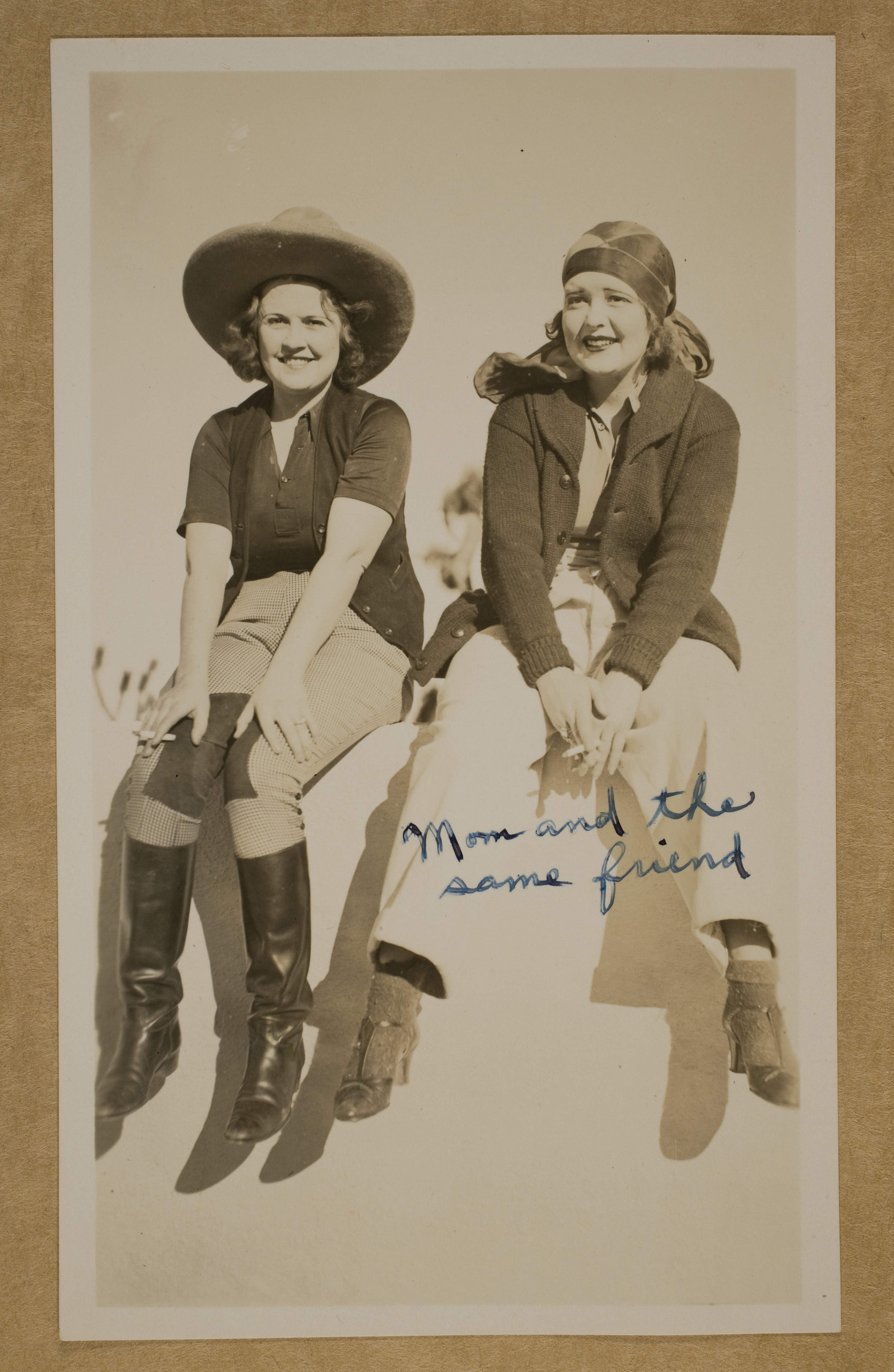 Clara Bow and Marion Lewyn at Walking Box Ranch: photographic print