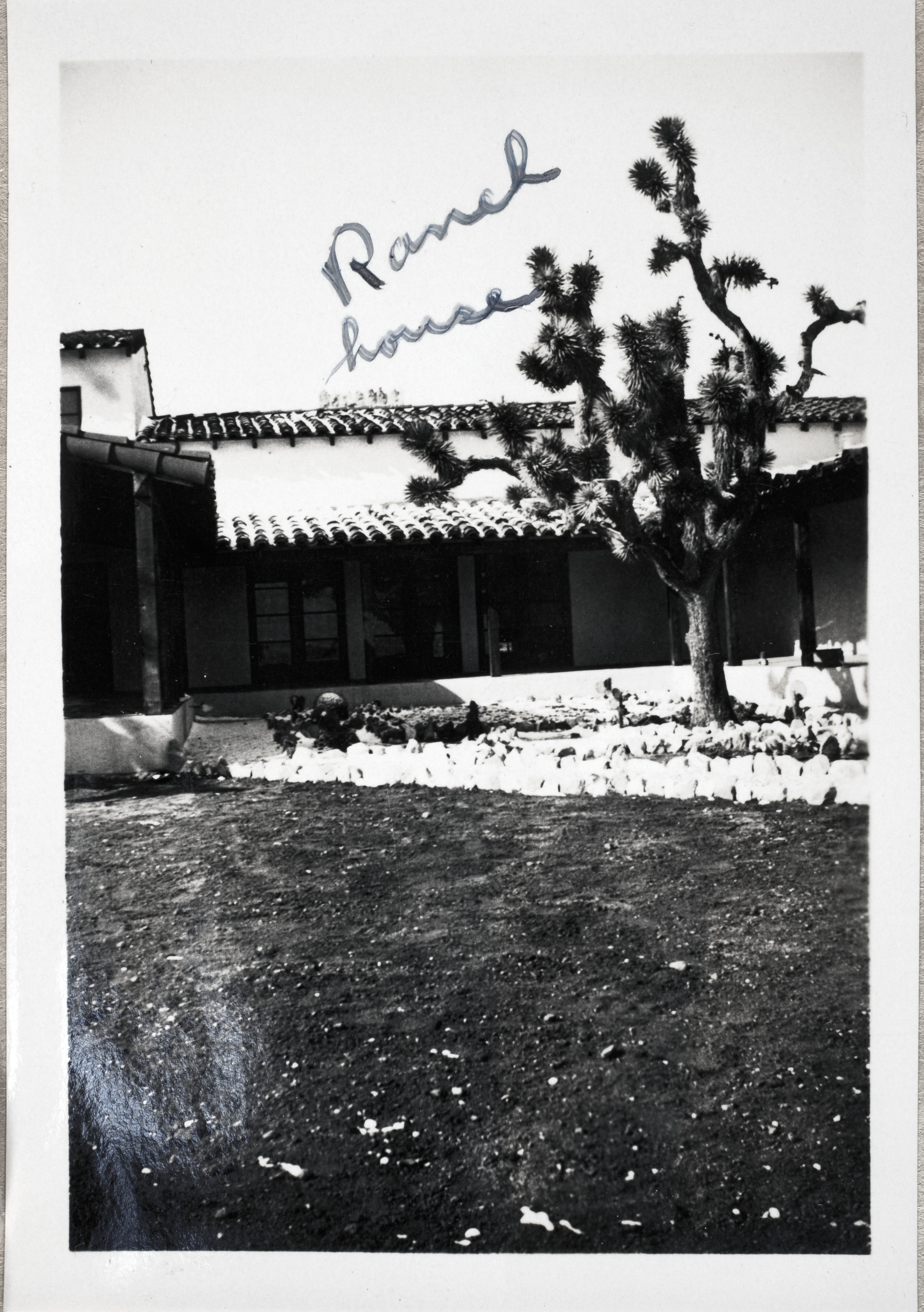 Courtyard of ranch house at Walking Box Ranch: photographic print