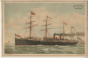 La Betragne steamship, lunch, menu, October 2, 1887