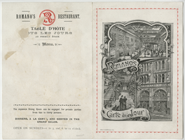 Romano's, lunch and dinner, menu
