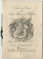 Menu for complimentary banquet to Sir Thomas J. Lipton on Monday, November 25, 1901, at Hotel Cecil, Grand Hall