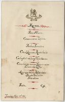 Grosvenor Hotel London, menu, May 19, 1901