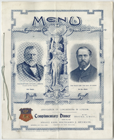 Menu for Association of Lancastrians, complimentary dinner given to the Right Hon. Richard J. Seddon, Saturday, July 12, 1902, at Hotel Cecil