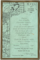 Hotel Continental, menu, Friday, February 19, 1886