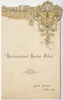 Bechuanaland Border Police, event, menu, May 29, 1895, at Café Royal