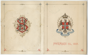 Savoy Hotel, menu, November 5, 1897