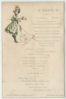 Savoy Hotel & Restaurant, menu, November 3, 1898
