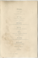 Montefoire Lodge installation, event, menu, Monday, January 30th, 1899, at Trocadero Restaurant