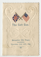 The Colt Gun, Metropolitan Rifle Ranges lunch menu, Thursday, July 20, 1899