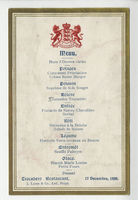 Trocadero Restaurant, menu, December 17, 1898