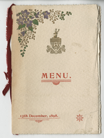 Hampstead Vestry Officers' third annual dinner, menu, December 13, 1898, at Trocadero Restaurant, Oak room