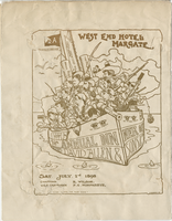 David Allen & Sons Ltd., 10th annual dinner, menu, Saturday, July 2, 1898, at West End Hotel