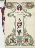 Windsor's welcome home to Her Majesty's First Life Guards, banquet menu, Friday, November 30, 1900, at the White Hart Hotel