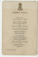 Windsor Castle, menu, November 17, 1903