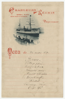 Unknown steamship, menu, March 25, 1893