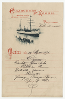Ville de Ceara steamship, lunch menu, March 24, 1893