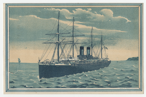 La Bretagne steamship, dinner menu, October 27, 1889