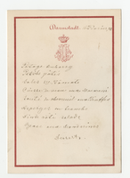 Noble German family residence, menu, February 16, 1882