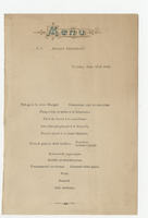 S.S. Kaiser Friedrich steamship, menu and concert program, Tuesday, June 13, 1899