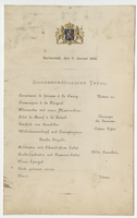 Noble family residence, menu, January 8, 1881