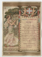 House of Savoy Royal Family residence, menu, February 27, 1897