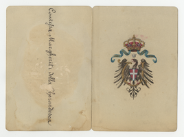 House of Savoy Royal Family residence, dinner menu, February 9, 1896