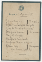 House of Savoy Royal Family residence, menu, September 21, 1881