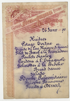 Grand Hôtel du Quirinal menu, January 26, 1890