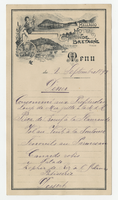 Hotel Grande Bretagne menu, September 2, 1893