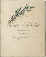 Park Hotel, New Year's Eve dinner menu, 1881