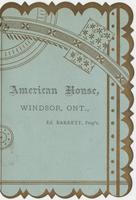 American House, Christmas menu, December 25, 1881