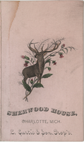 Thanksgiving dinner menu, 1883, Sherwood House