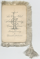 Menu for La Crosse Club anniversary, Friday evening, December 21, 1883, at Cameron House