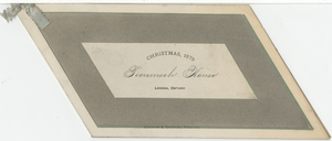 Christmas menu, 1879, Tecumseh House