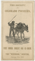 Society of Colorado pioneers first annual banquet and reunion, January 25, 1881 at The Windsor