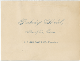Christmas menu, December 25, 1882, Peabody Hotel